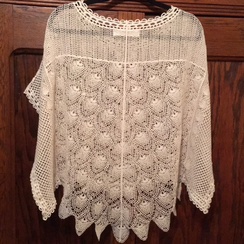ANTHROPOLOGIE Sparrow Cotton Lace Poncho NWOT - Picture 8 of 10